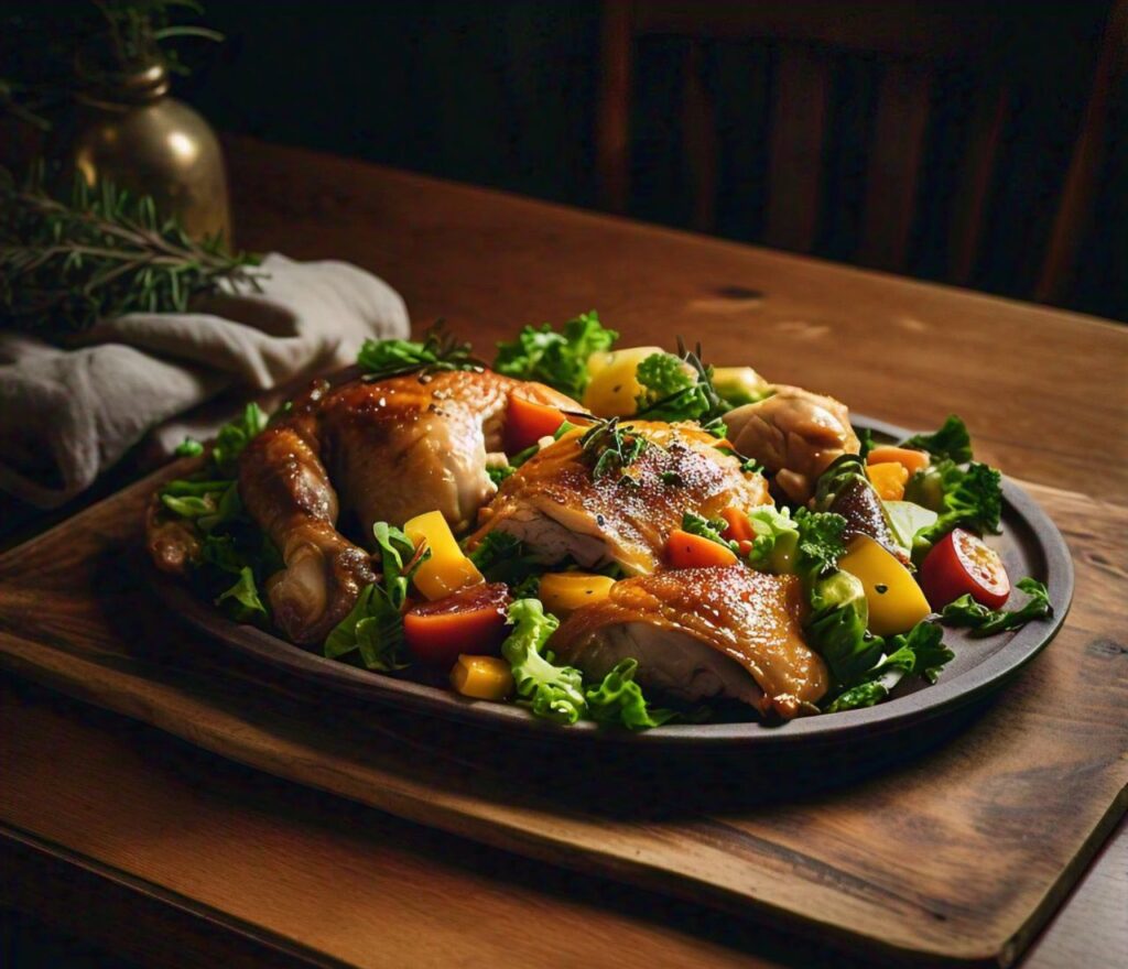 chicken salad in Rustic Wooden Boards